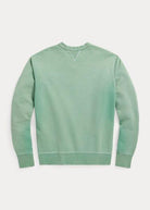 Double RL - Long Sleeve Cotton Fleece Knit Graphic Crewneck Sweatshirt in Turquoise - City Workshop Men's Supply Co.