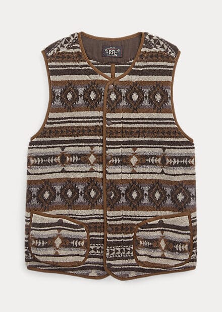 Double RL - Jacquard Pile Fleece Vest in Brown Multi – City Workshop Men's  Supply Co.