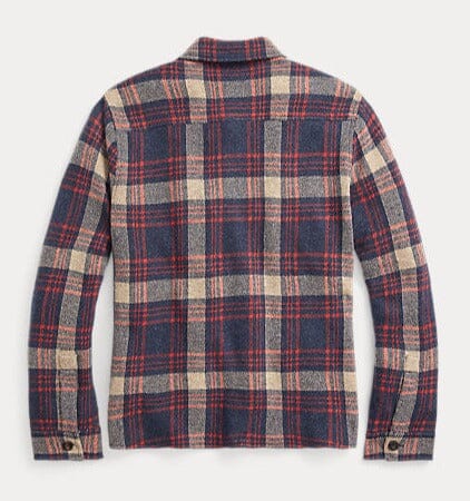 Double RL - Plaid Wool-Blend Workshirt Sweater - Red Blue Multi - City Workshop Men's Supply Co.