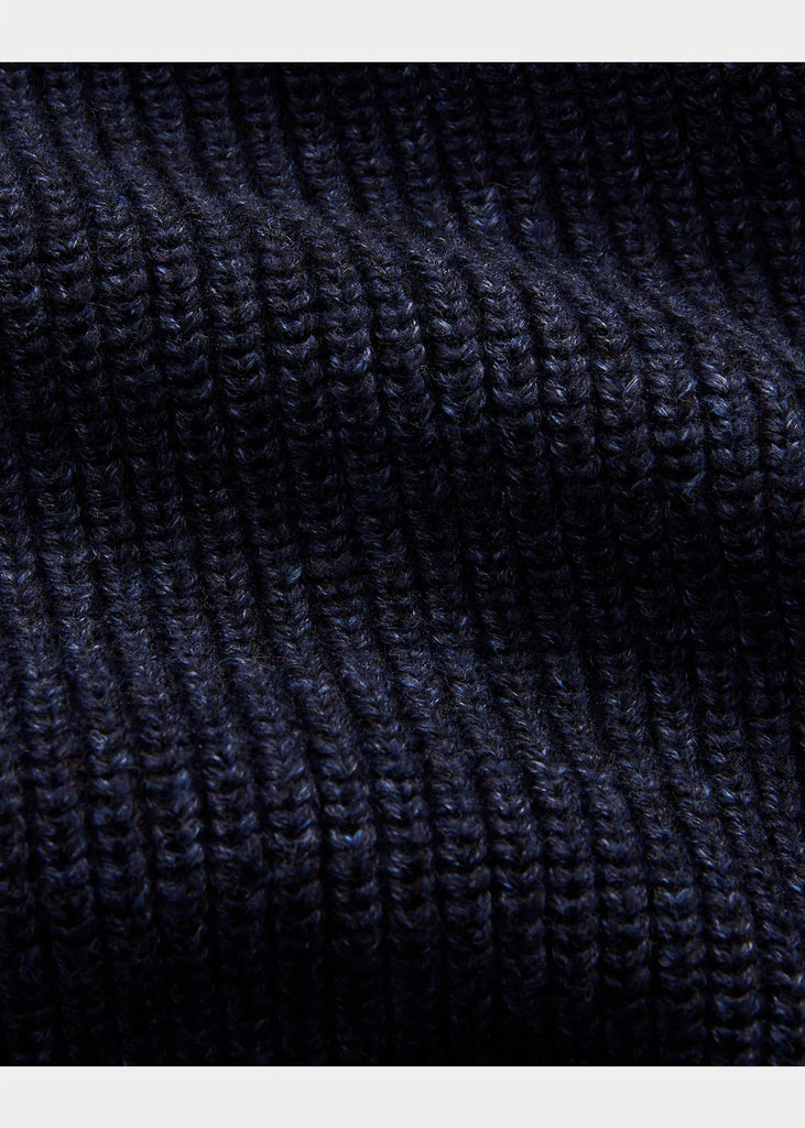 Double RL - Striped-Trim Cotton-Wool Cardigan - Dark Indigo Multi - City Workshop Men's Supply Co.