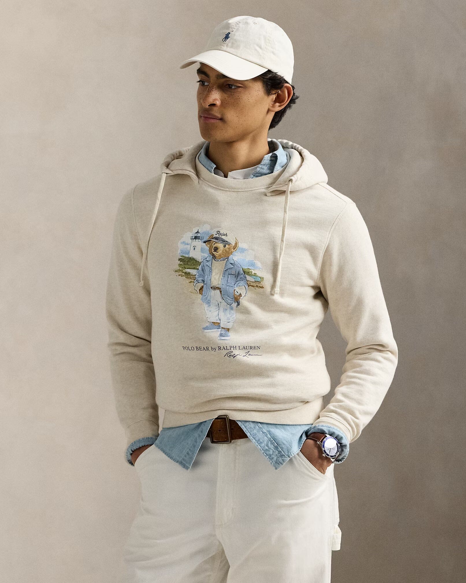 POLO RALPH LAUREN* POLO BEAR SLUB FLEECE パーカー 長袖 Polo Ralph Lauren - Polo Bear Slub Fleece Hoodie - Chalk