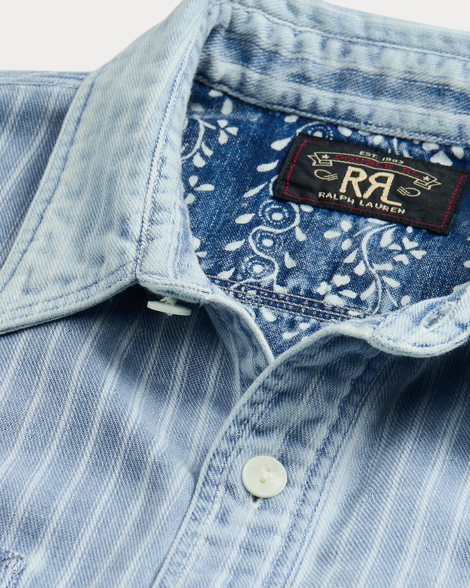 美品】RRL ストライプ柄 デニムシャツ サイズS