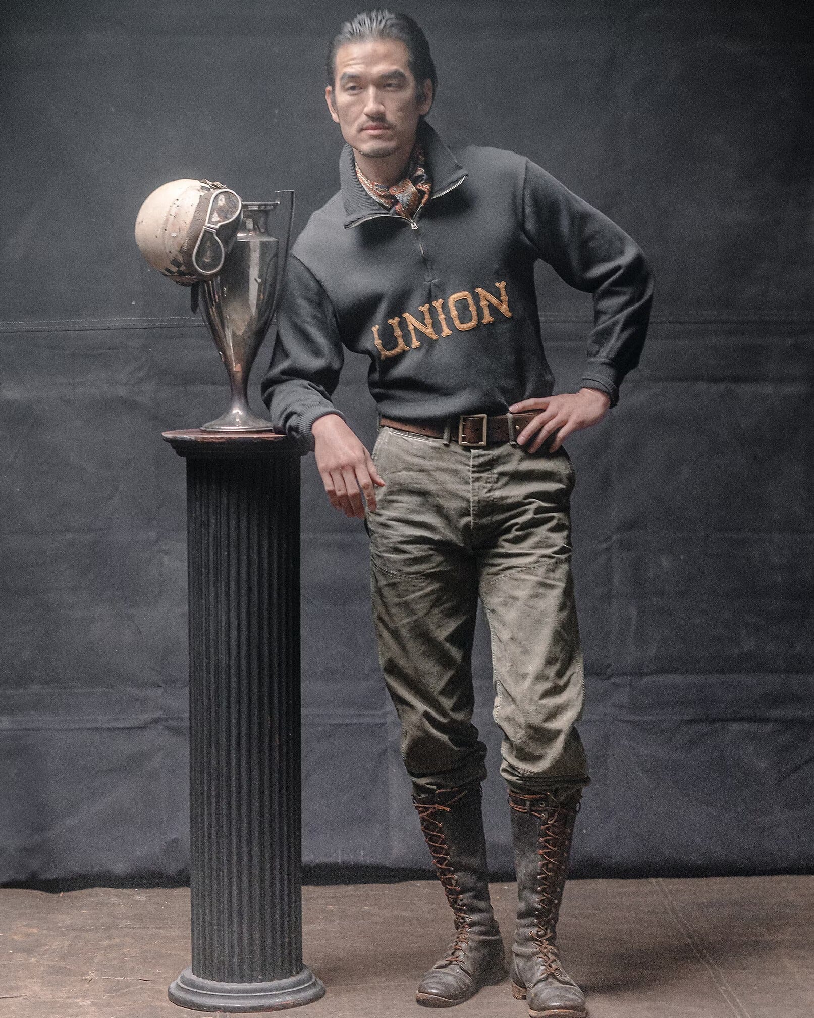 【新品未使用】RRLオリーブ ワークパンツ ペイント加工 サイズ:W34 L32 新品未使用】RRLオリーブ ワークパンツ ペイント加工 サイズ:W34 L32