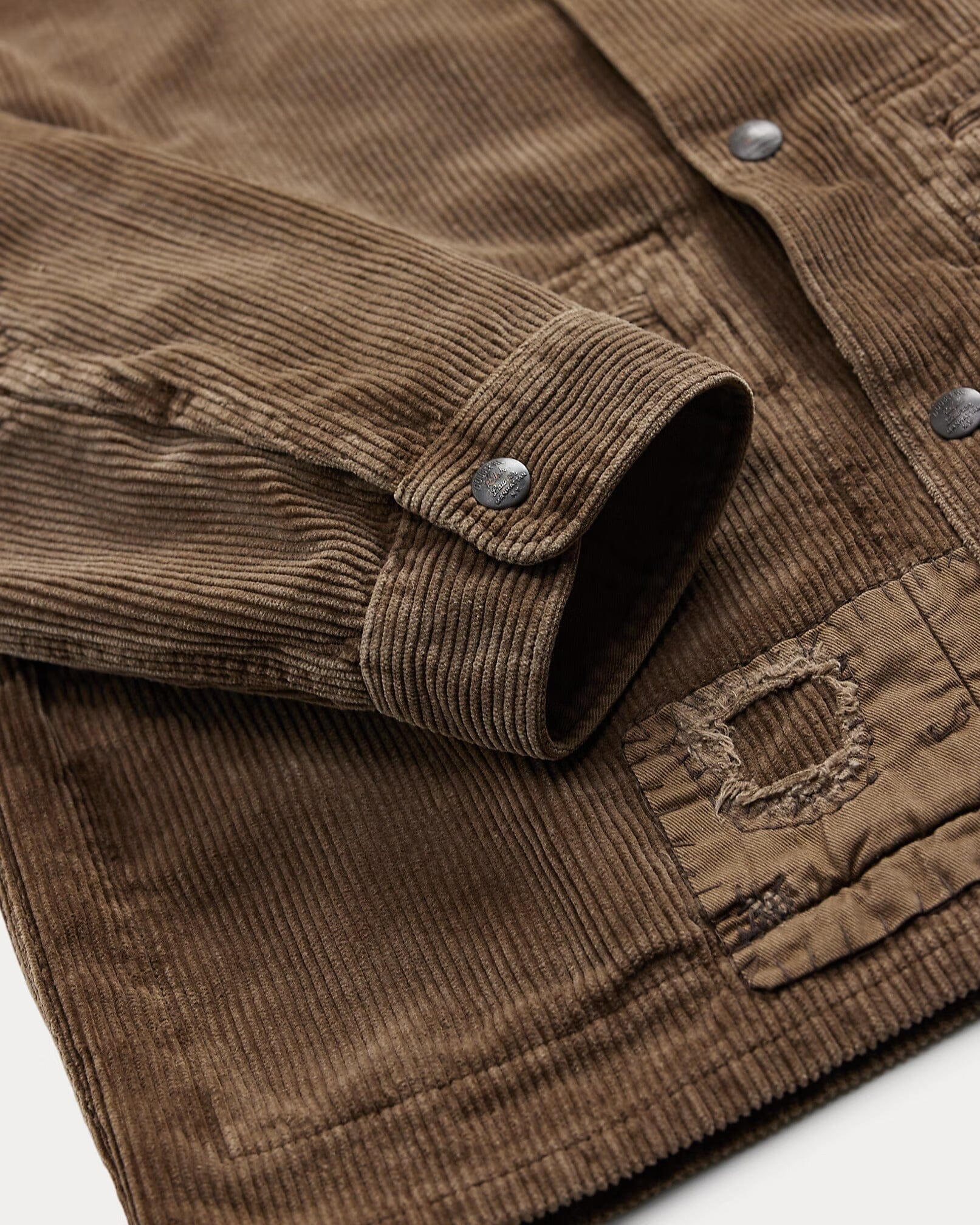 Double RL - Repaired Corduroy Overshirt - Repaired Brown – City