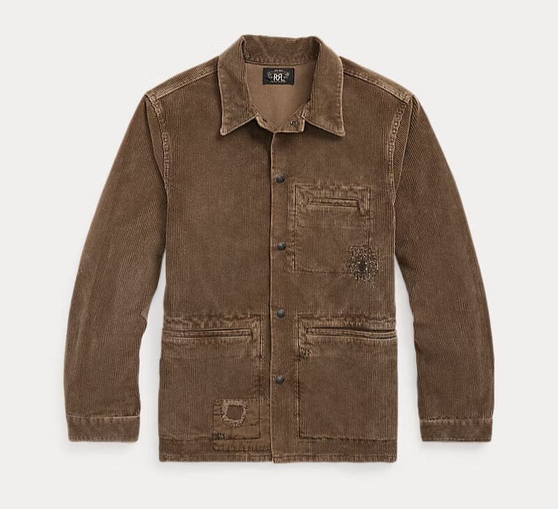 トップス RRL corduroy Best Double RL - Repaired Corduroy Overshirt - Repaired Brown – City