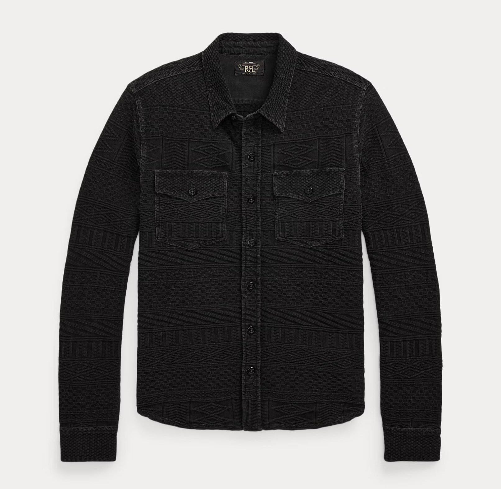 Double RL - Indigo Jacquard Workshirt - Sulfur Black – City