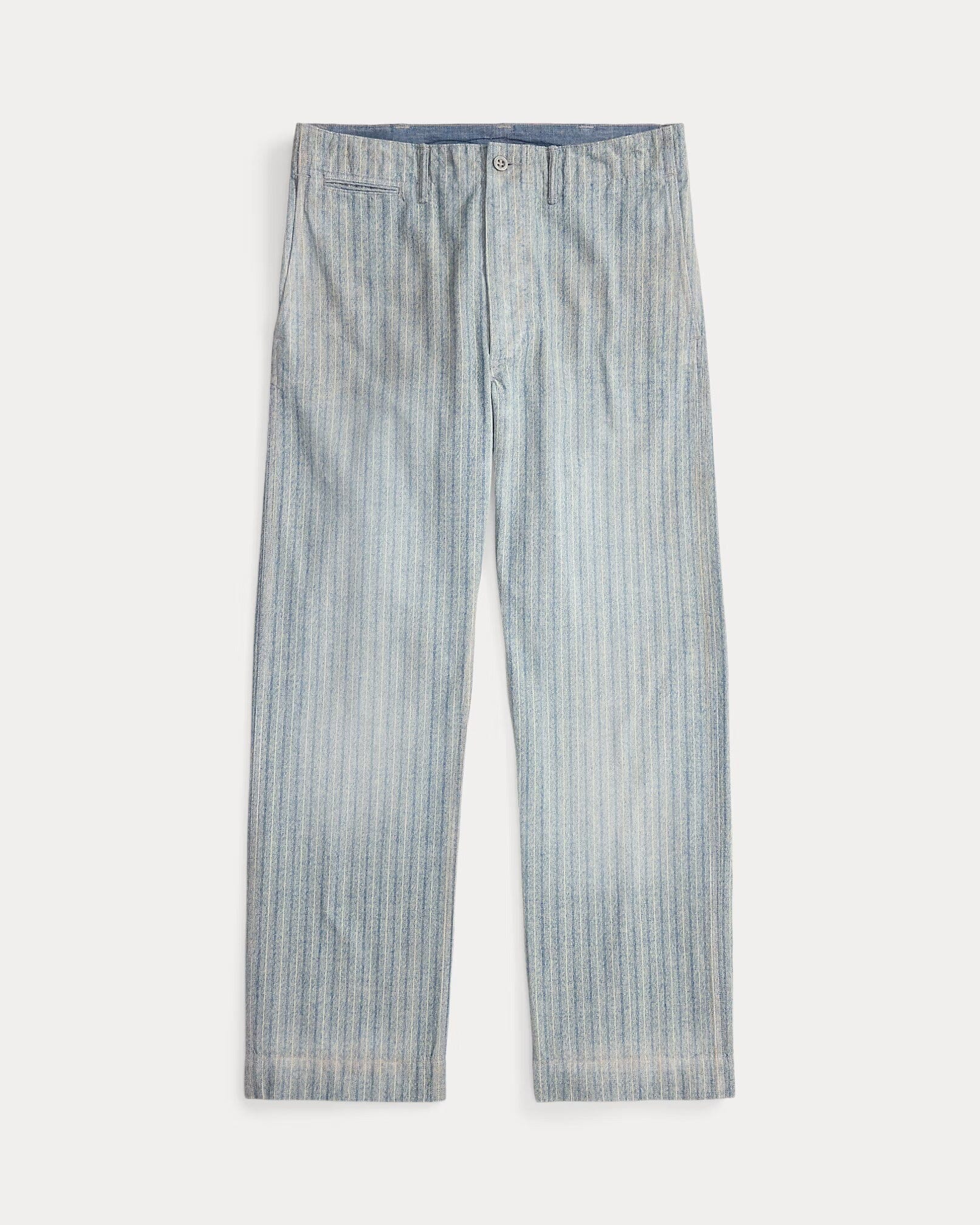 名作RRLダブルアールエルJaspeジャスペインディゴリペアワークパンツ Double RL - Striped Jaspé Field Pant - Navy/White – City Workshop