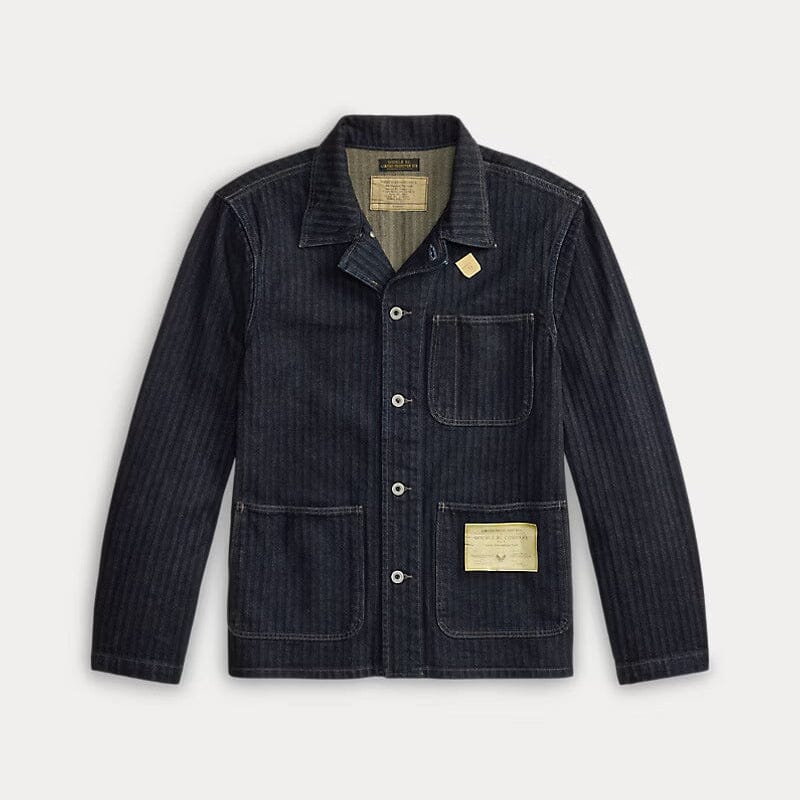 RRL デニム カバーオール ヘリンボーン RRL デニムカバーオール ヘリンボーン 90s 三ツ星 USA製 サイズS