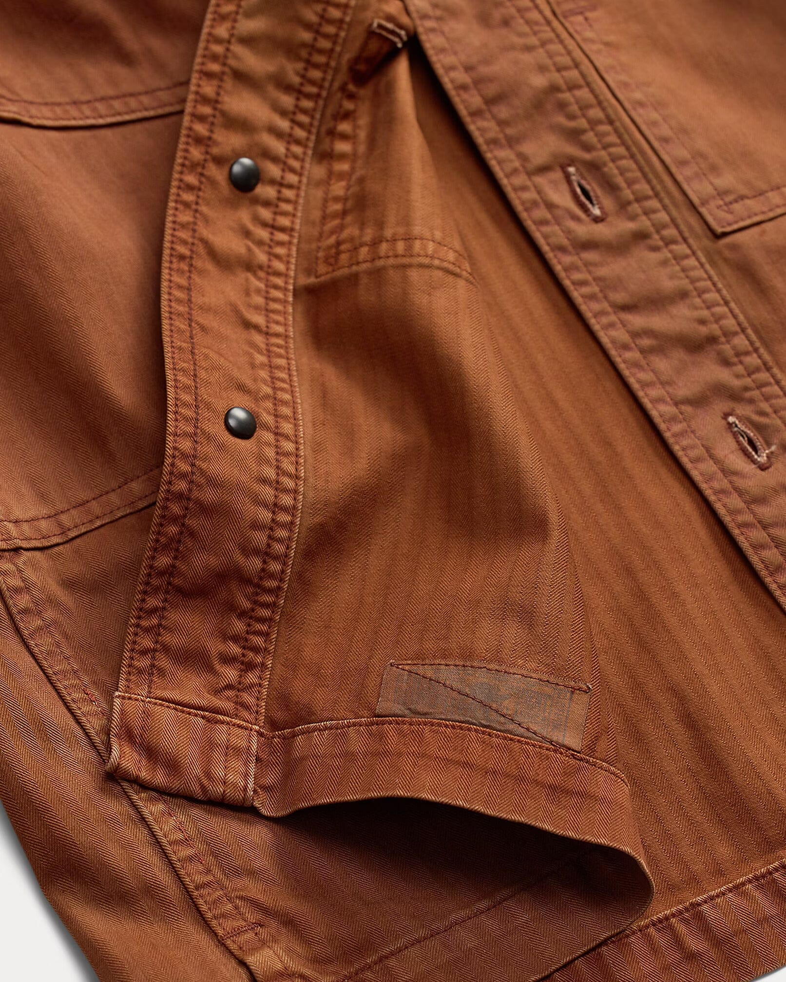 Double RL - Embroidered Herringbone Twill Overshirt - Brick - City Workshop Men's Supply Co.