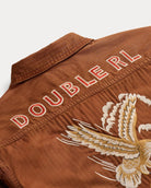 Double RL - Embroidered Herringbone Twill Overshirt - Brick - City Workshop Men's Supply Co.