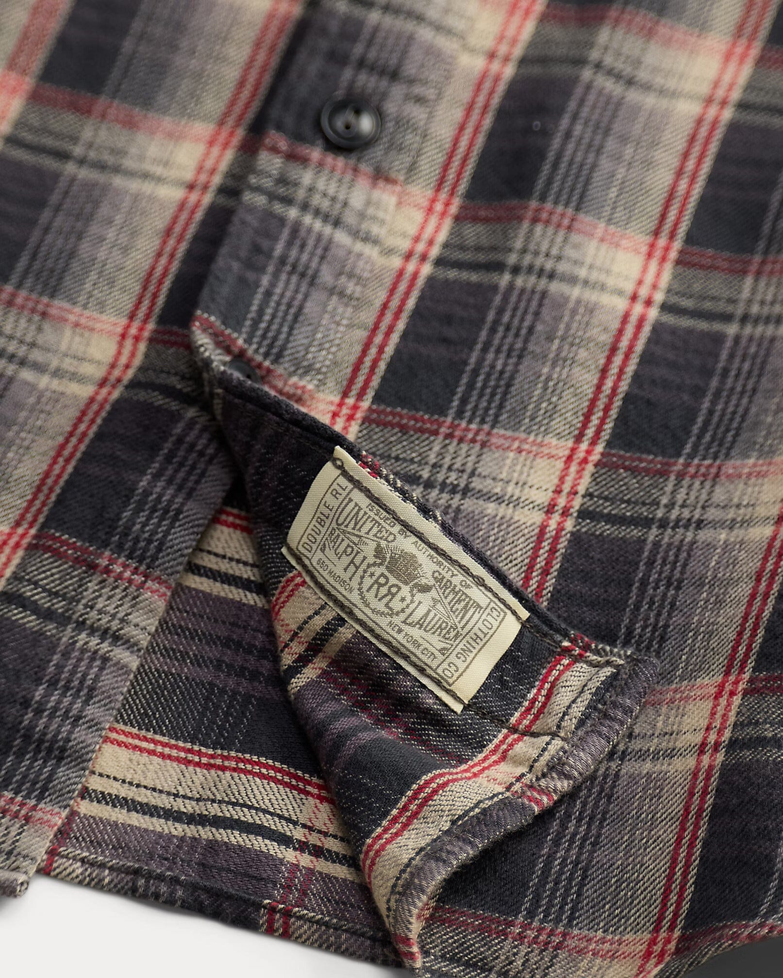 Double RL - Plaid Twill Workshirt - Grey/Red – City Workshop Men's