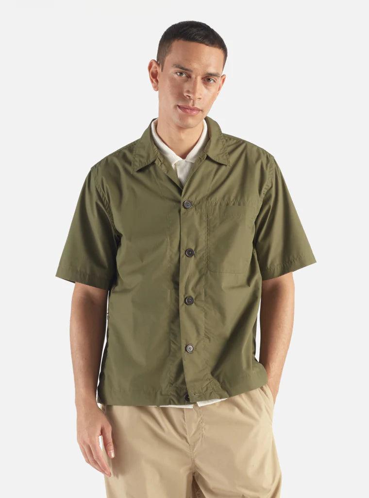 Universal Works - Tech Overshirt In Olive Recycled Poly Tech - City Workshop Men's Supply Co.