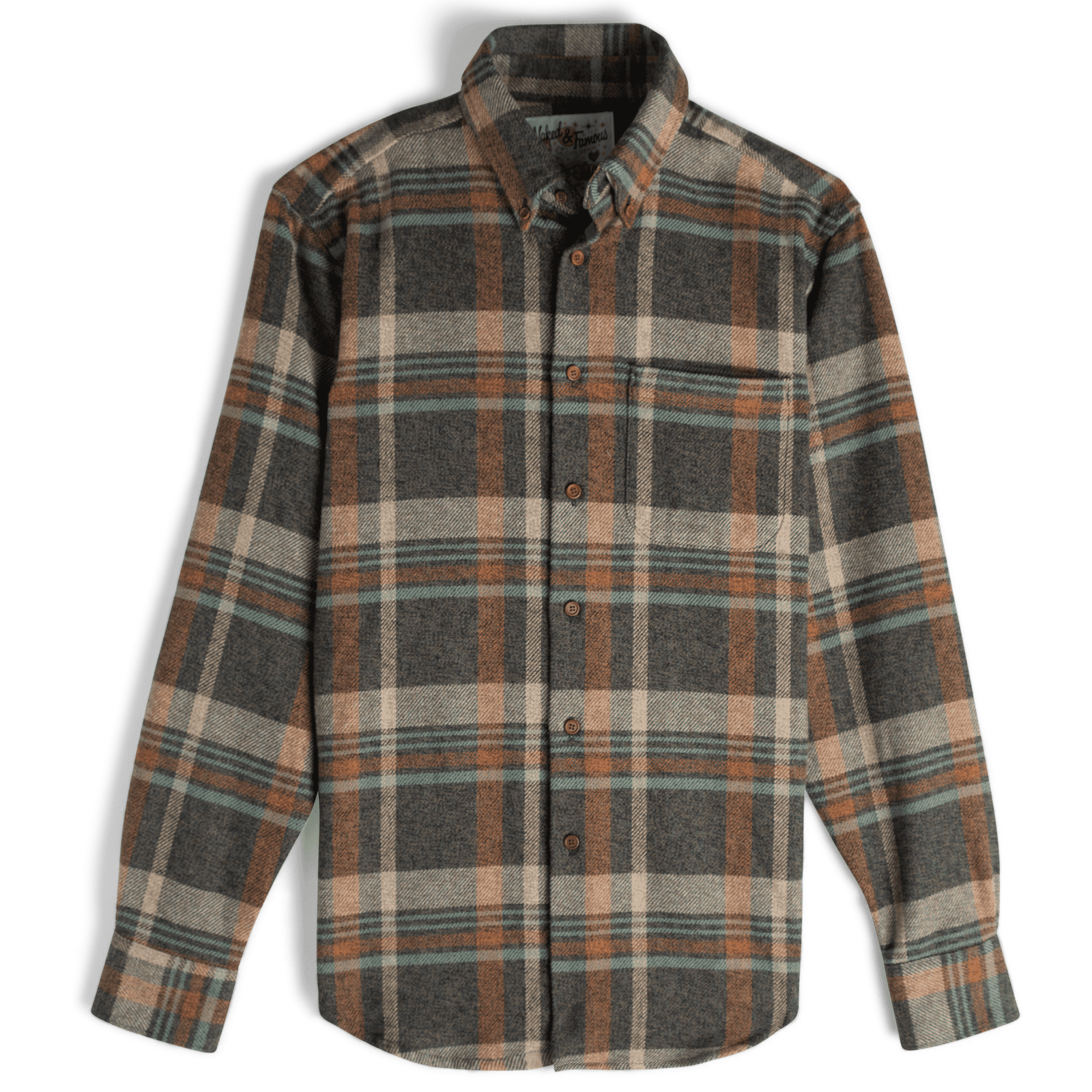 Naked & Famous - Easy Shirt - Heavy Vintage Flannel - Blue/Rust - City Workshop Men's Supply Co.