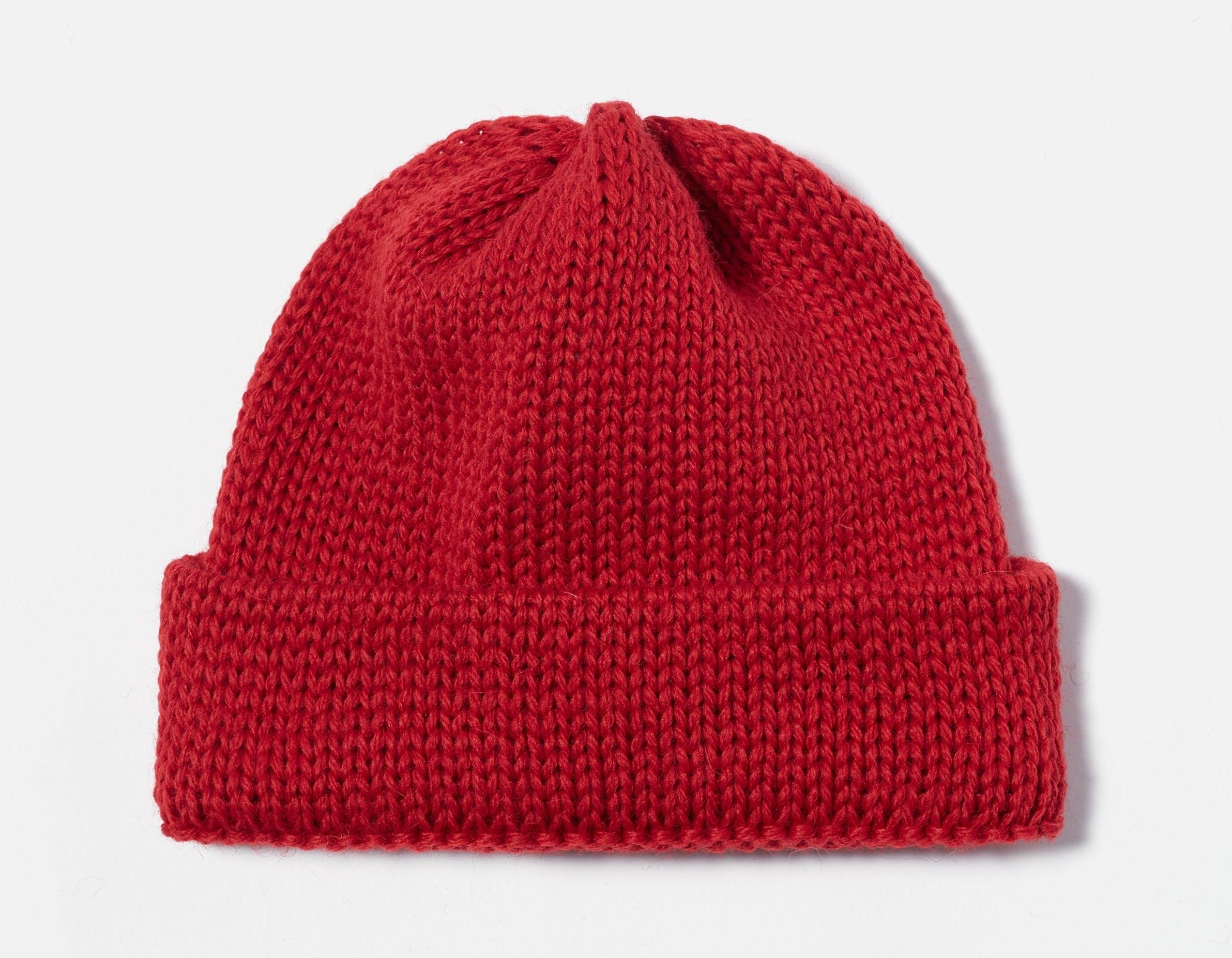 Universal Works - Short Watch Cap In Red British Wool - City Workshop Men's Supply Co.