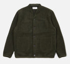 Universal Works - Cardigan In Olive Wool Fleece - City Workshop Men's Supply Co.