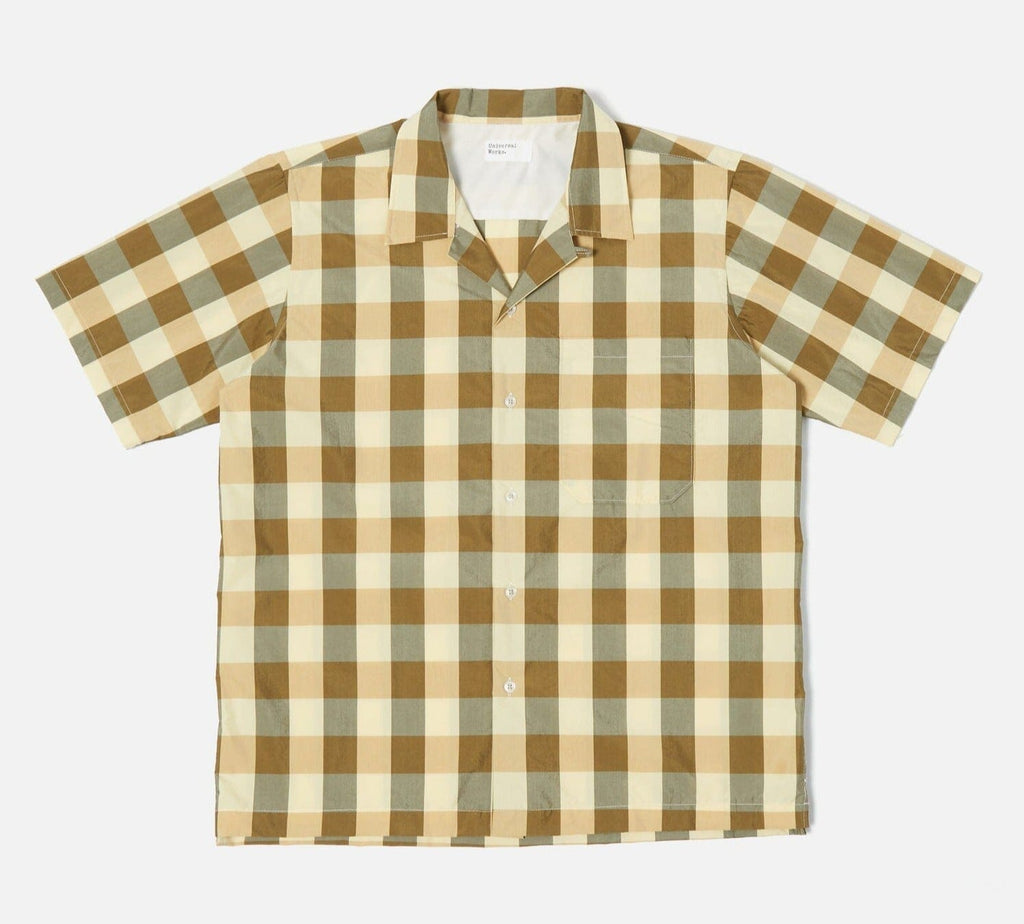Universal Works - Camp Shirt In Sand Compact Cotton