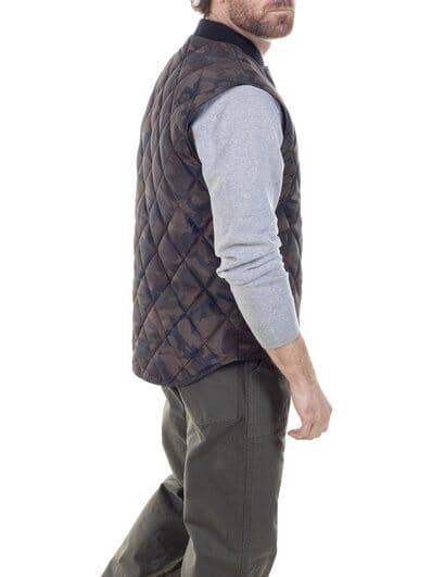 Schott NYC - Reversible Lightweight Quilted Down Filled Vest - Black/Camo - City Workshop Men's Supply Co.