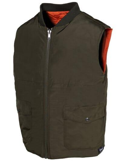 Schott NYC - Reversible Lightweight Quilted Down Filled Vest - Olive/Orange - City Workshop Men's Supply Co.