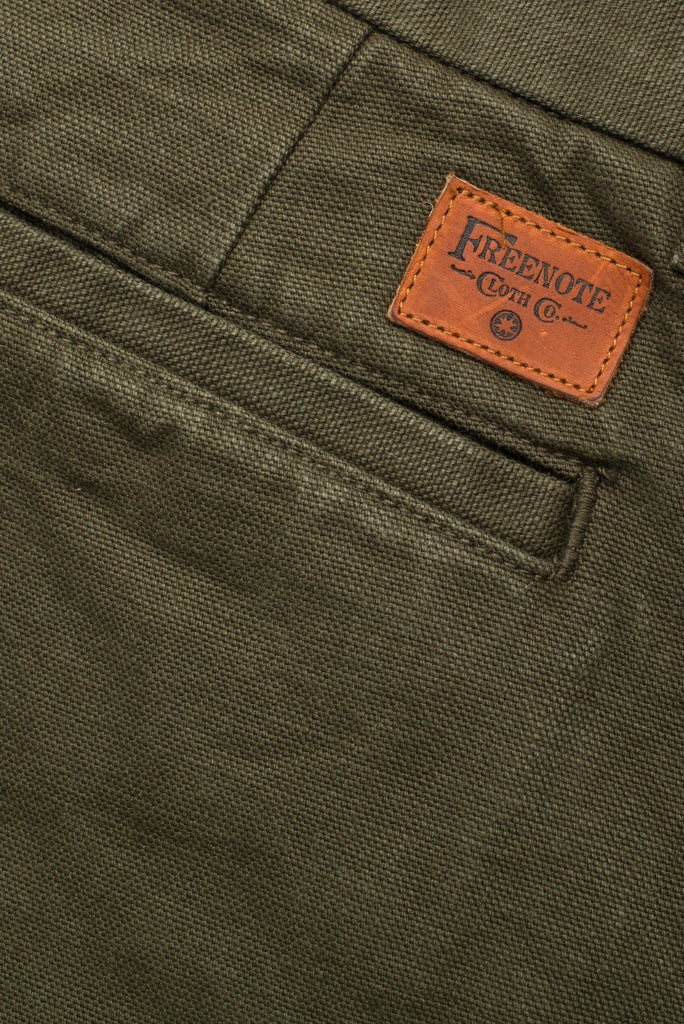 Freenote Cloth - Workers Chino Slim Fit 14oz Slub Army Green - City Workshop Men's Supply Co.