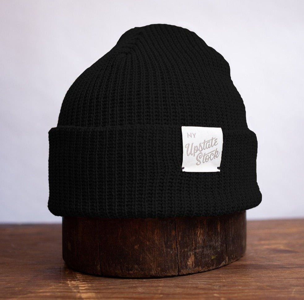 Upstate Stock - Black Upcycled Cotton Watchcap - City Workshop Men's Supply Co.