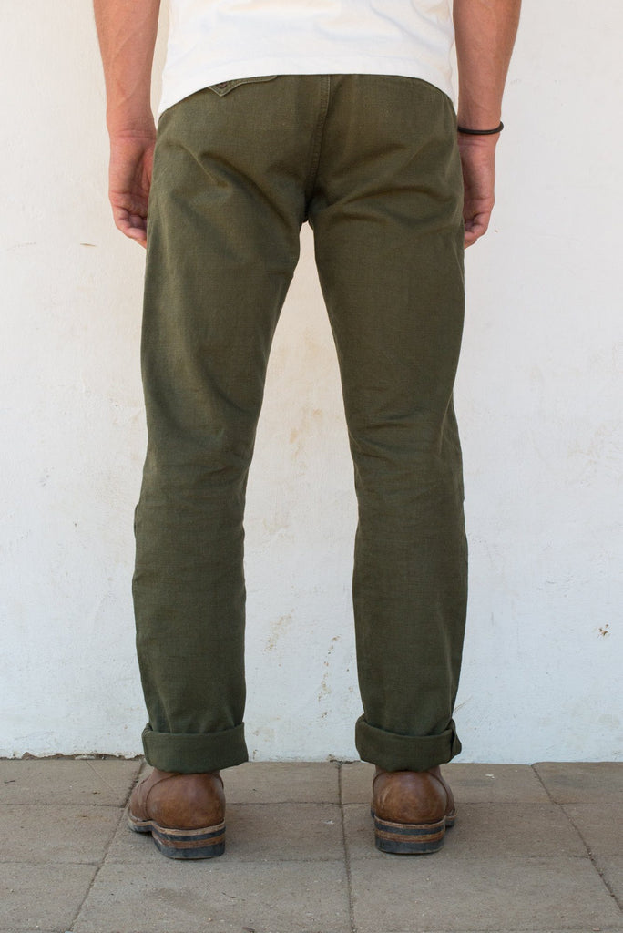 Freenote Cloth - Workers Chino Slim Fit 14oz Slub Army Green - City Workshop Men's Supply Co.