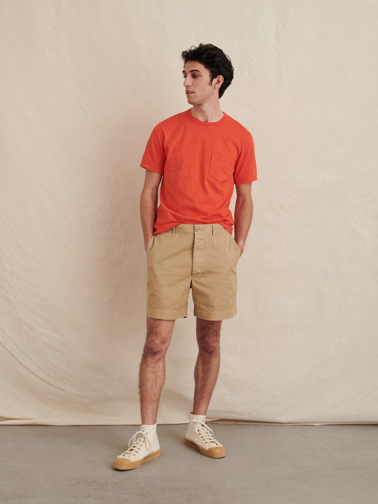Alex Mill - Flat Front Shorts in Chino - Vintage Khaki - City Workshop Men's Supply Co.