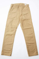 orSlow - 5032 Slim Fit Reverse Sateen Army Fatigue Pant in Khaki - City Workshop Men's Supply Co.