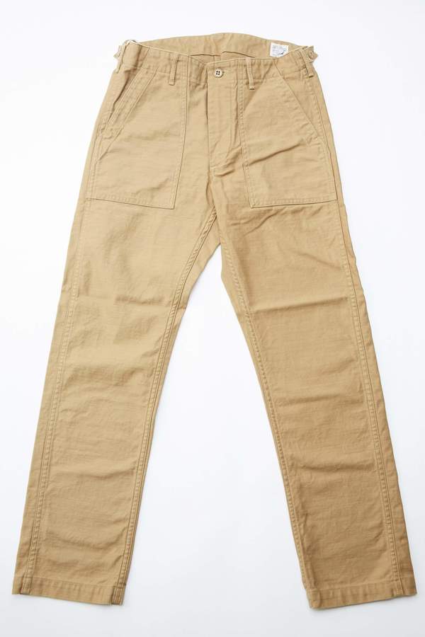 orSlow - 5032 Slim Fit Reverse Sateen Army Fatigue Pant in Khaki