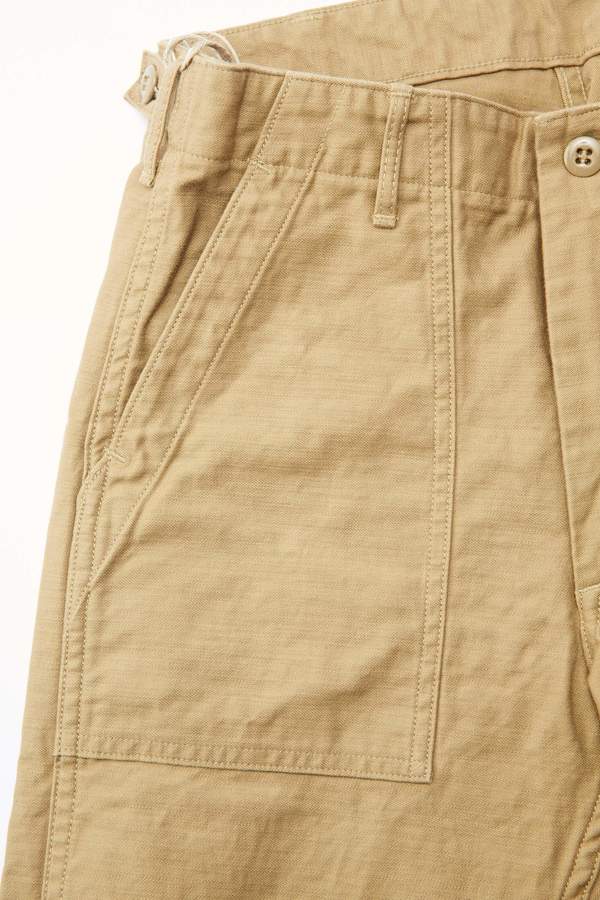orSlow - 5032 Slim Fit Reverse Sateen Army Fatigue Pant in Khaki - City Workshop Men's Supply Co.