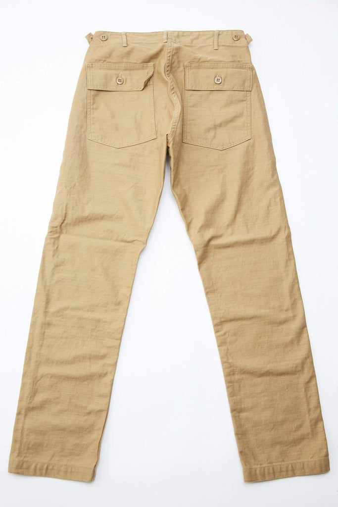orSlow - 5032 Slim Fit Reverse Sateen Army Fatigue Pant in Khaki