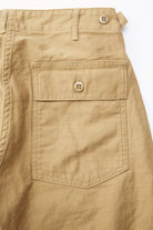 orSlow - 5032 Slim Fit Reverse Sateen Army Fatigue Pant in Khaki - City Workshop Men's Supply Co.