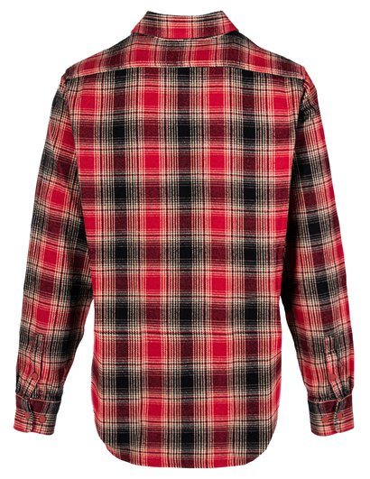 Schott NYC - Plaid Cotton Flannel Shirt - Black/Red