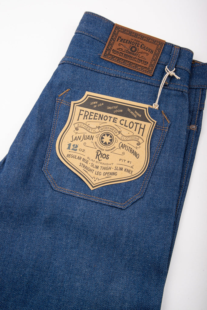 Freenote Cloth - Rios 12oz Vintage Blue Denim - City Workshop Men's Supply Co.
