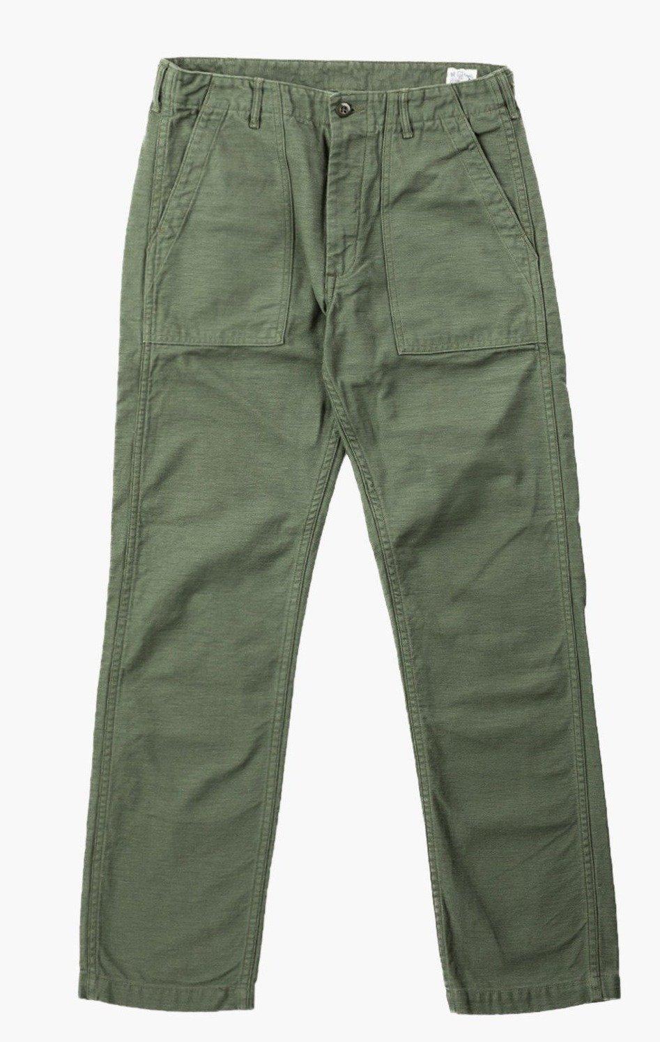 orSlow - 5032 Slim Fit Reverse Sateen Army Fatigue Pant in Olive 