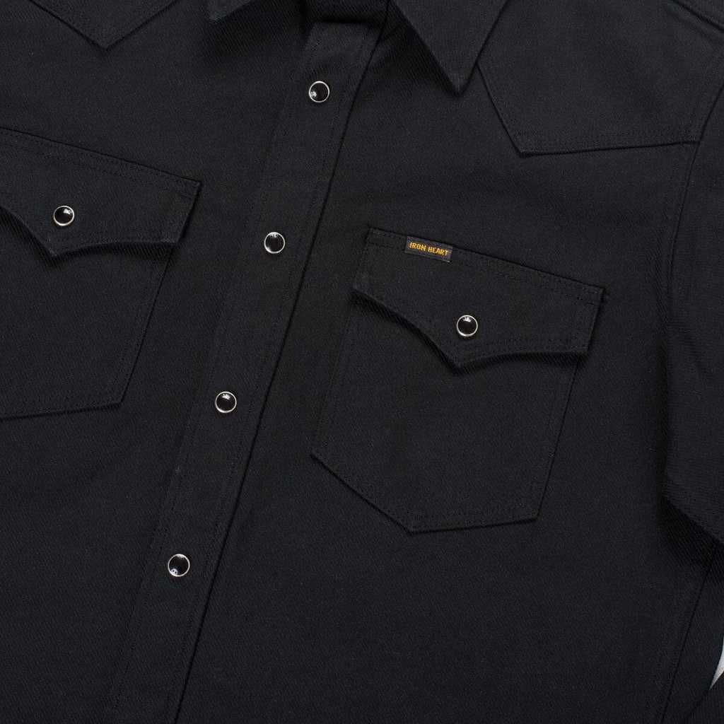 Iron Heart - IHSH-235-BLK - 13oz Military Serge Western Shirt - Black