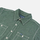 Iron Heart - 10oz Mock Twist Selvedge Chambray Work Shirt - Green - City Workshop Men's Supply Co.