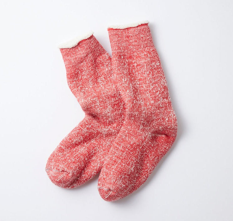 Rototo - Double Face Crew Socks - Red - City Workshop Men's Supply Co.