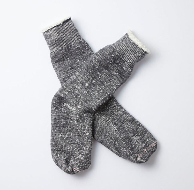 Rototo - Double Face Crew Socks - Charcoal - City Workshop Men's Supply Co.