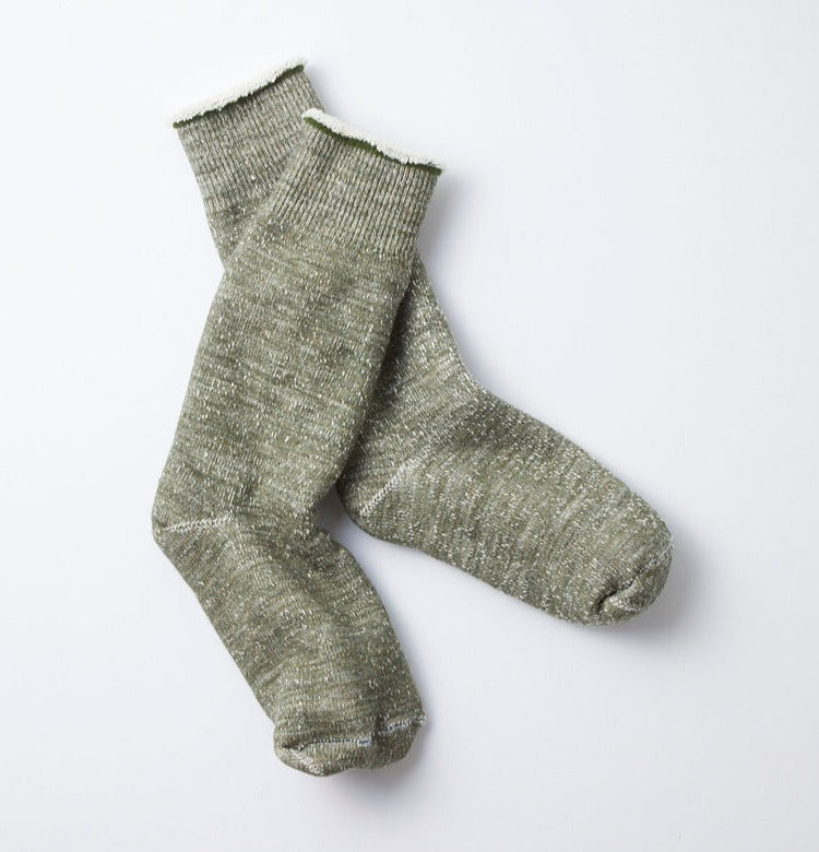 Rototo - Double Face Crew Socks - Army Green - City Workshop Men's Supply Co.