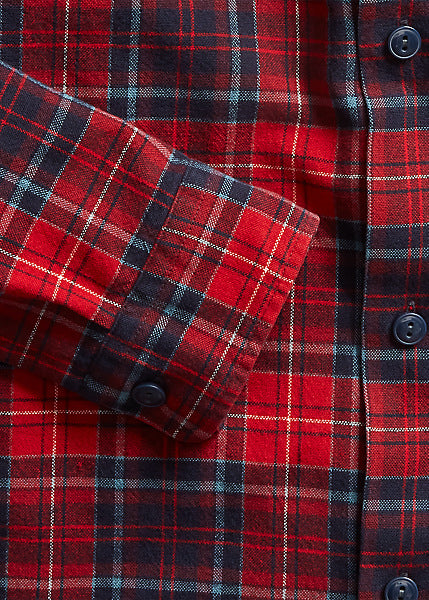 Double RL - Plaid Brushed Camp Workshirt - Red